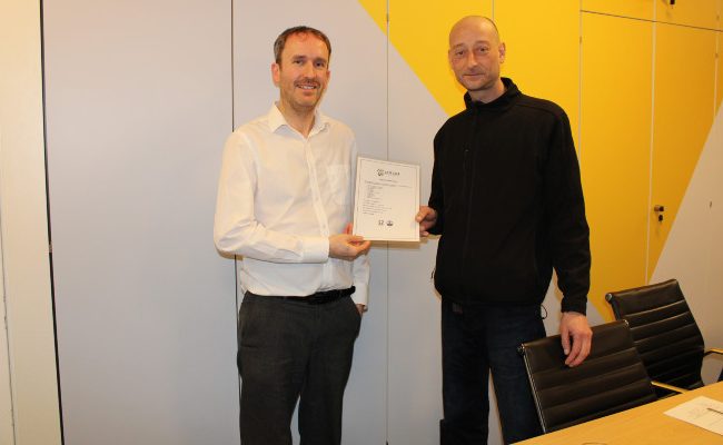 Stuart Colvin has just issued our 500th certificate!