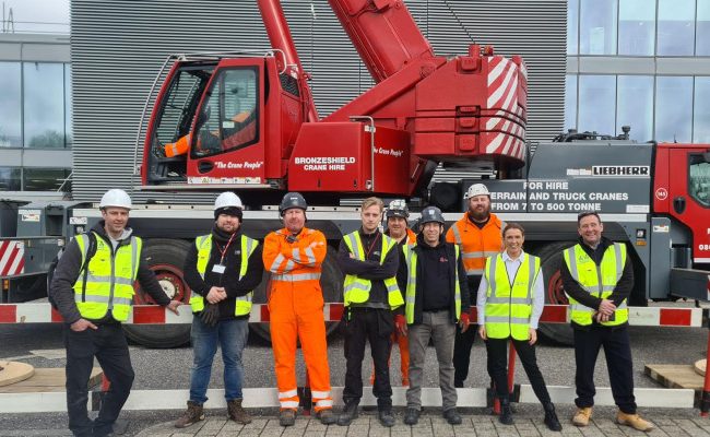 Charlotte Battram attends her first crane lift operation!